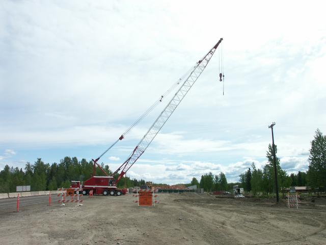 A crane working on a new bridge