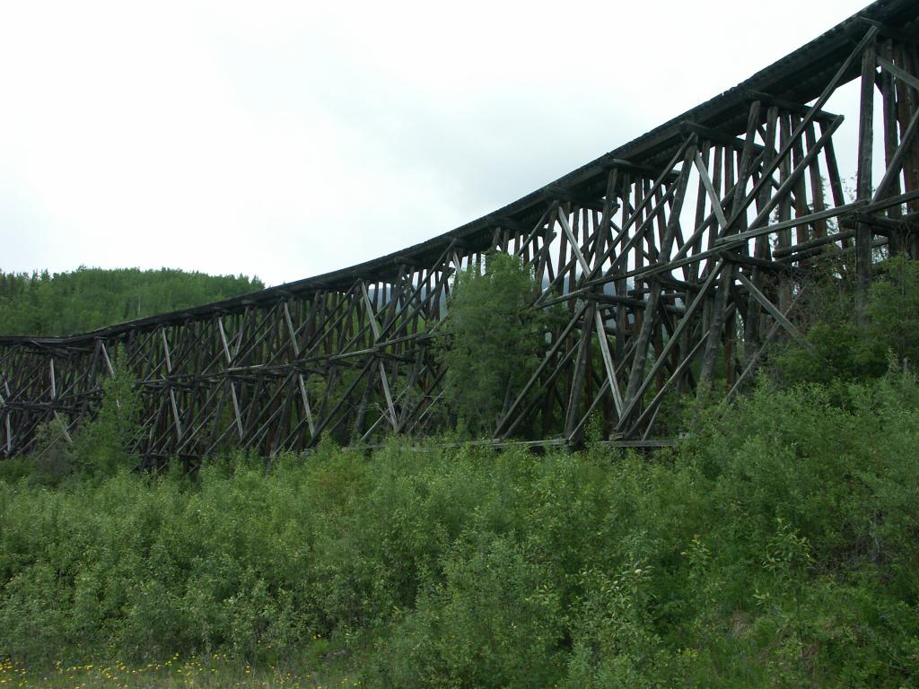 An old (now abandoned) train trestle along the road to McCarthy