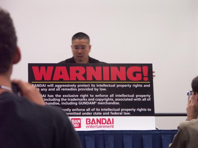 Jerry Chu (Bandai) puts out his warning sign.
