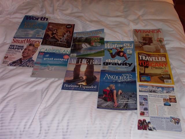Here are the magazines found in my room at The Prince Hotel in Girdwood.  What do you think the average clientel is?