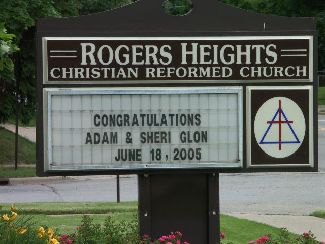The sign at the church