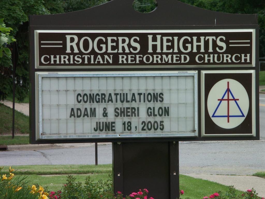 The sign at the church