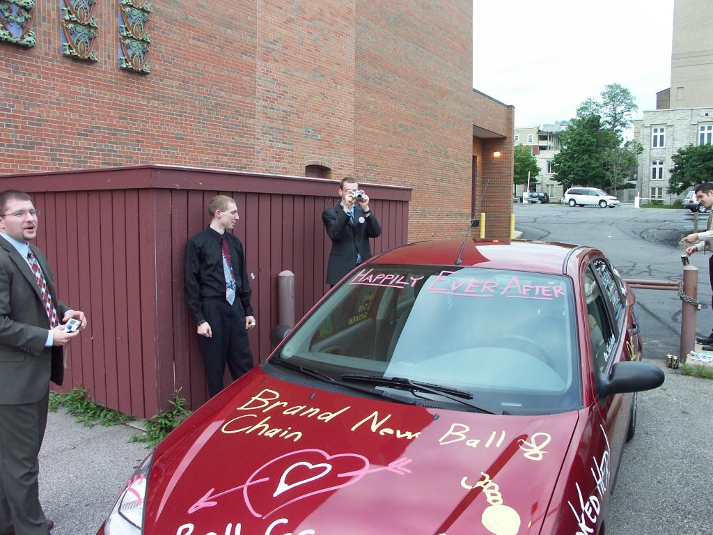 The guilty party decorating the car.
